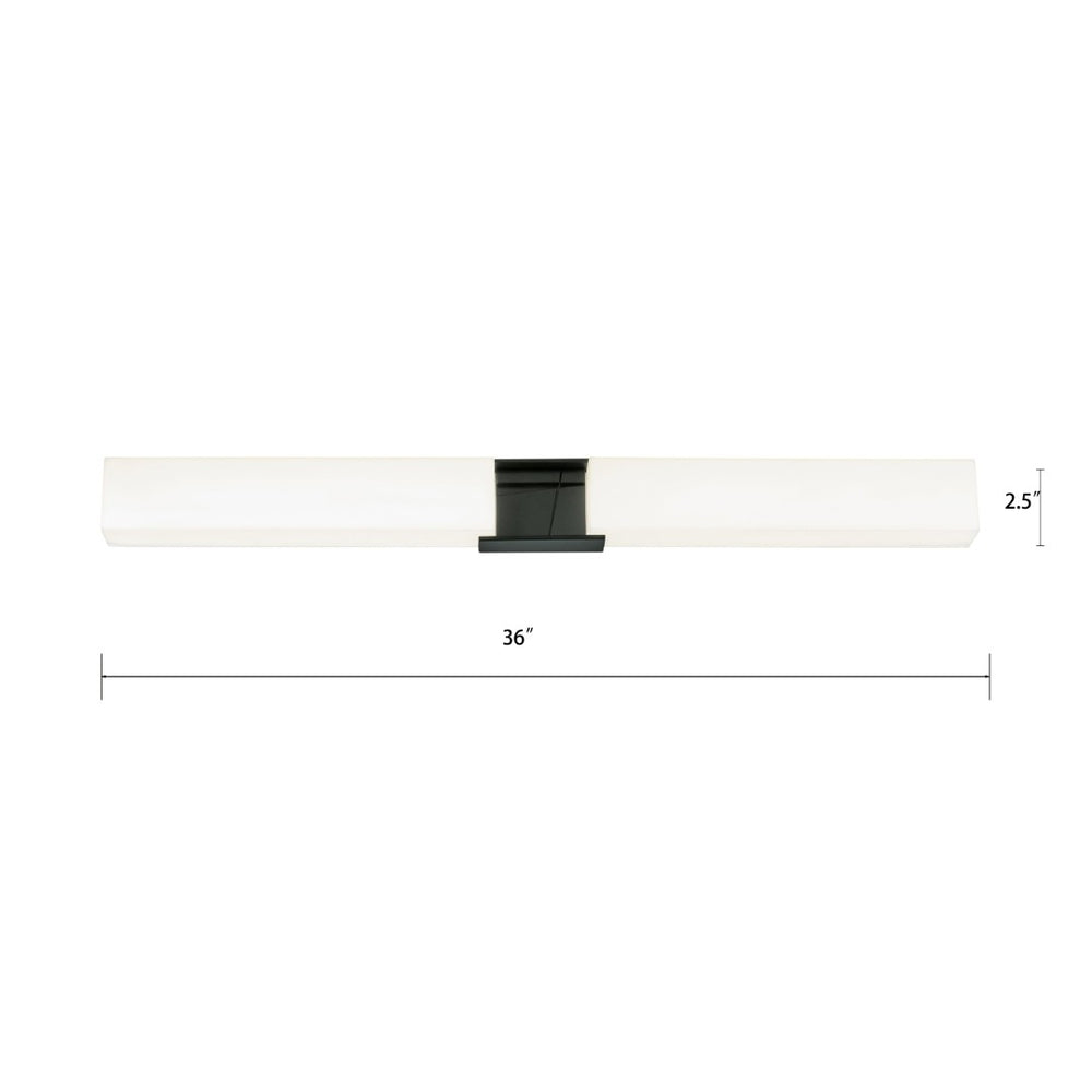 Atlas Artemis 36'' Wide Integrated LED Vanity Light - Modern Illumination for Stylish Bathrooms & Spaces Matte Black WL11192-BK