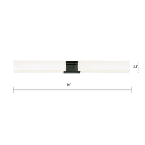 Atlas Artemis 36'' Wide Integrated LED Vanity Light - Modern Illumination for Stylish Bathrooms & Spaces Matte Black WL11192-BK