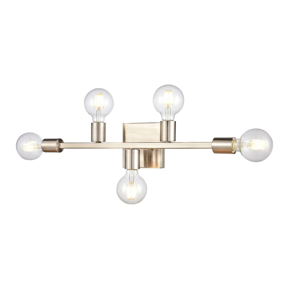 Atlas Attune 22" Wide 5-Light Vanity Light Fixture – Retro-Modern Design for Bright, Elegant Illumination Satin Nickel WL11195-NK