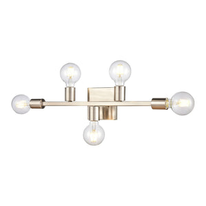 Atlas Attune 22" Wide 5-Light Vanity Light Fixture – Retro-Modern Design for Bright, Elegant Illumination Satin Nickel WL11195-NK