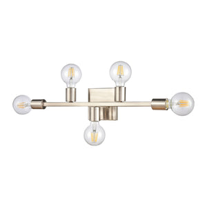 Atlas Attune 22" Wide 5-Light Vanity Light Fixture – Retro-Modern Design for Bright, Elegant Illumination Satin Nickel WL11195-NK