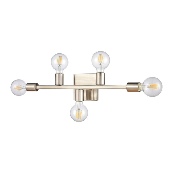 Atlas Attune 22" Wide 5-Light Vanity Light Fixture – Retro-Modern Design for Bright, Elegant Illumination Satin Nickel WL11195-NK