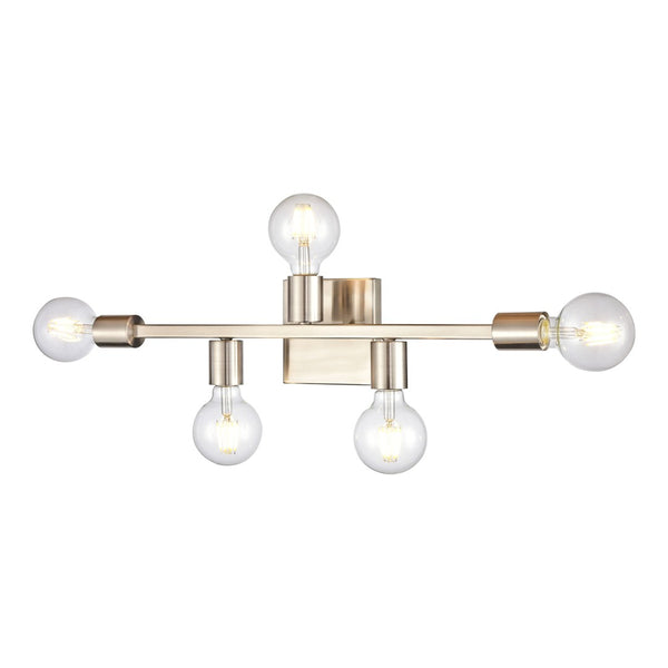 Atlas Attune 22" Wide 5-Light Vanity Light Fixture – Retro-Modern Design for Bright, Elegant Illumination Satin Nickel WL11195-NK