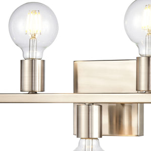 Atlas Attune 22" Wide 5-Light Vanity Light Fixture – Retro-Modern Design for Bright, Elegant Illumination Satin Nickel WL11195-NK