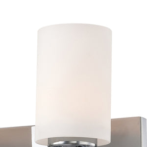 Atlas Barro 2-Light Vanity Fixture - Modern Opal Glass Shades for Stylish Bathroom Illumination Chrome 11.9'' WL11197-CH