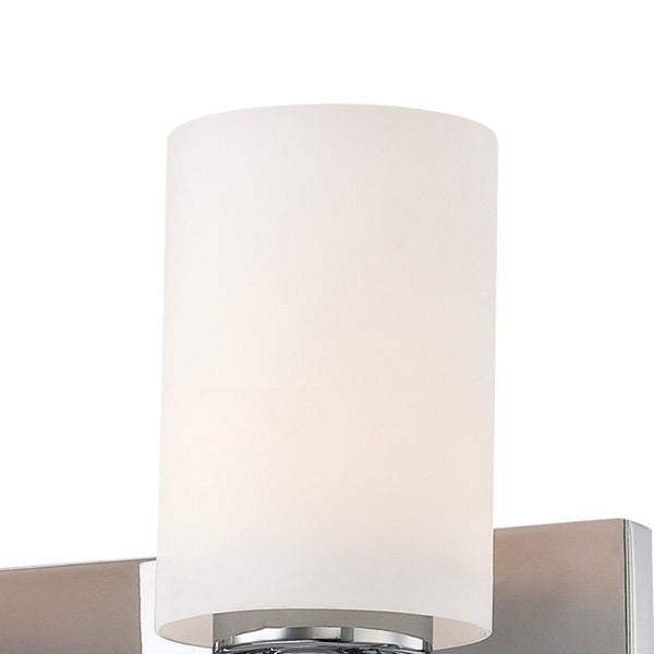 Atlas Barro 2-Light Vanity Fixture - Modern Opal Glass Shades for Stylish Bathroom Illumination Chrome 11.9'' WL11197-CH