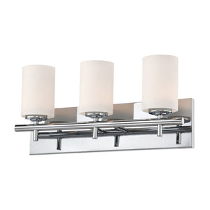 Atlas Barro 2-Light Vanity Fixture - Modern Opal Glass Shades for Stylish Bathroom Illumination Chrome 19'' WL11198-CH