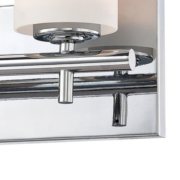 Atlas Barro 2-Light Vanity Fixture - Modern Opal Glass Shades for Stylish Bathroom Illumination Chrome 19'' WL11198-CH
