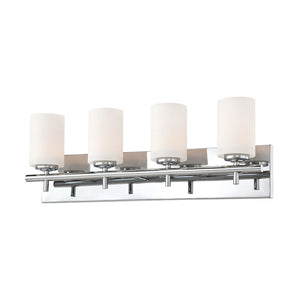 Atlas Barro 2-Light Vanity Fixture - Modern Opal Glass Shades for Stylish Bathroom Illumination Chrome 26.1'' WL11199-CH