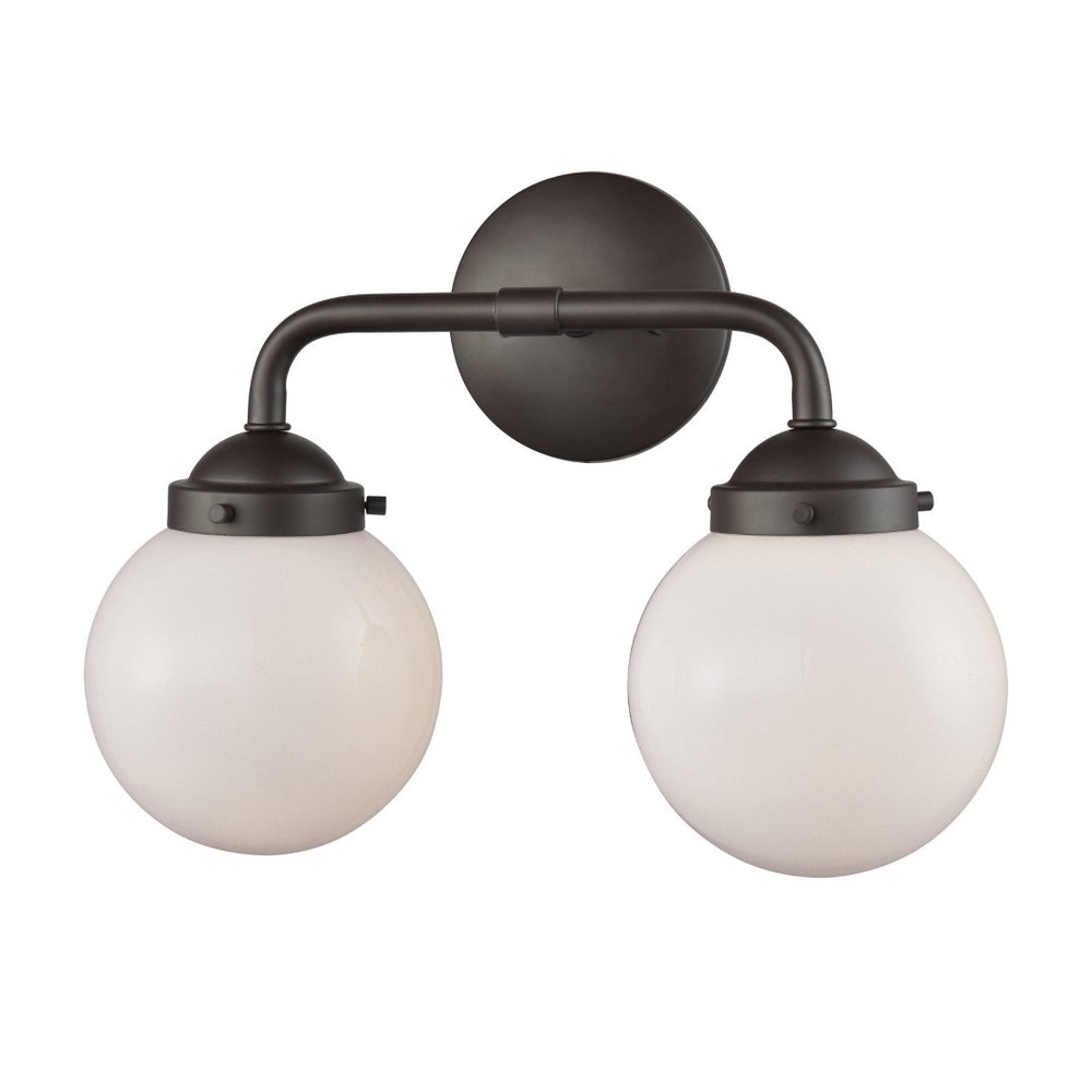 Atlas Beckett 15" Wide Modern 2-Light Vanity Light - Oil Rubbed Bronze with Globe Shades for Style & Warmth WL11203-BZ1