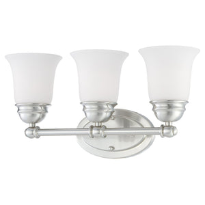 Atlas Bella 2-Light Vanity Light - Elegant Traditional Design with Soft White Glass Shades for Modern Spaces Brushed Nickel 18'' WL11207-NK
