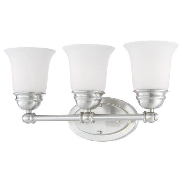 Atlas Bella 2-Light Vanity Light - Elegant Traditional Design with Soft White Glass Shades for Modern Spaces Brushed Nickel 18'' WL11207-NK