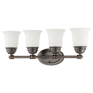 Atlas Bella 2-Light Vanity Light - Elegant Traditional Design with Soft White Glass Shades for Modern Spaces Oiled Bronze 24.5'' WL11208-BZ
