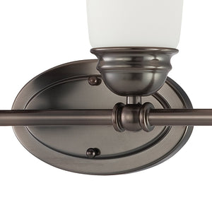 Atlas Bella 2-Light Vanity Light - Elegant Traditional Design with Soft White Glass Shades for Modern Spaces Oiled Bronze 24.5'' WL11208-BZ