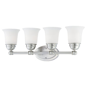 Atlas Bella 2-Light Vanity Light - Elegant Traditional Design with Soft White Glass Shades for Modern Spaces Brushed Nickel 24.5'' WL11208-NK