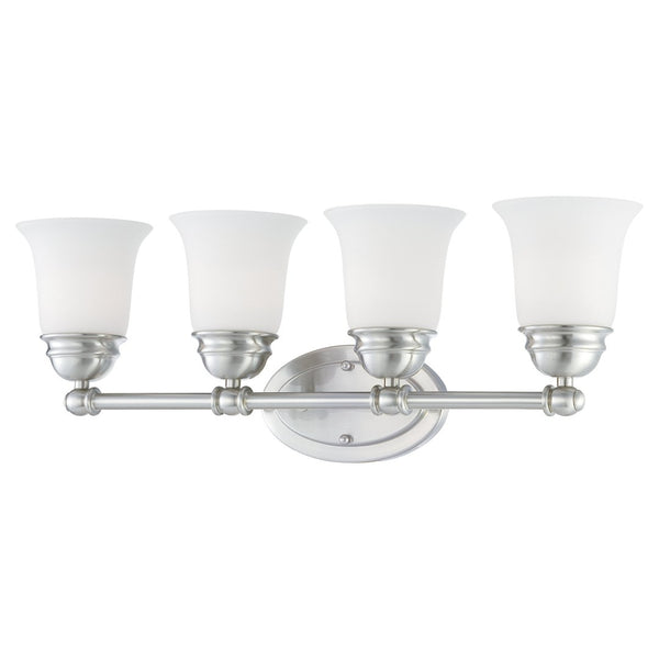 Atlas Bella 2-Light Vanity Light - Elegant Traditional Design with Soft White Glass Shades for Modern Spaces Brushed Nickel 24.5'' WL11208-NK