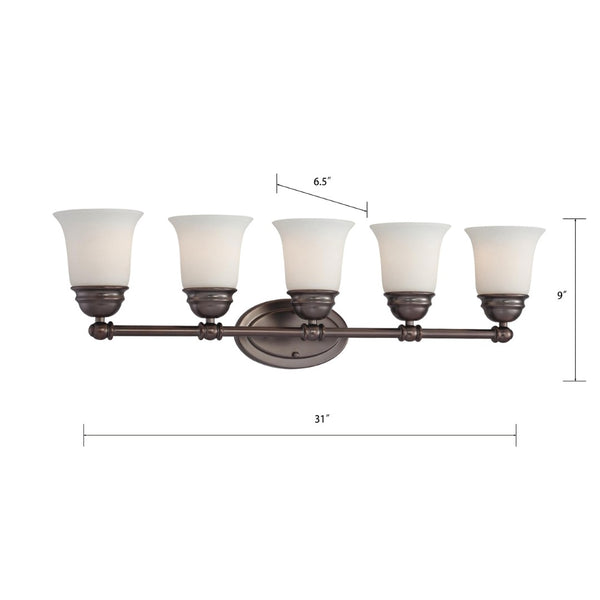 Atlas Bella 2-Light Vanity Light - Elegant Traditional Design with Soft White Glass Shades for Modern Spaces Oiled Bronze 31'' WL11209-BZ