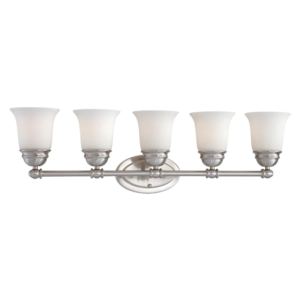 Atlas Bella 2-Light Vanity Light - Elegant Traditional Design with Soft White Glass Shades for Modern Spaces Brushed Nickel 31'' WL11209-NK