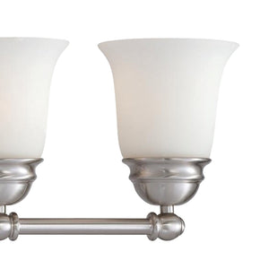 Atlas Bella 2-Light Vanity Light - Elegant Traditional Design with Soft White Glass Shades for Modern Spaces Brushed Nickel 31'' WL11209-NK