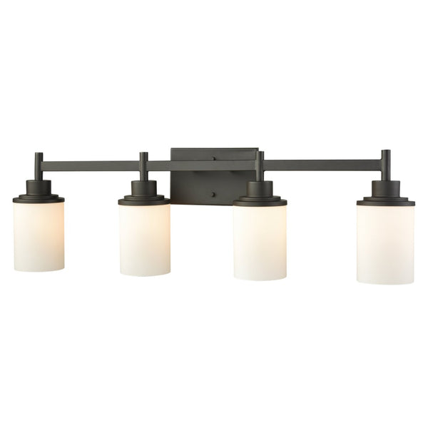 Atlas Belmar Elegant 2-Light Vanity Fixture with Opaque White Glass Shades for Stunning Illumination Oil Rubbed Bronze 31'' WL11212-BZ