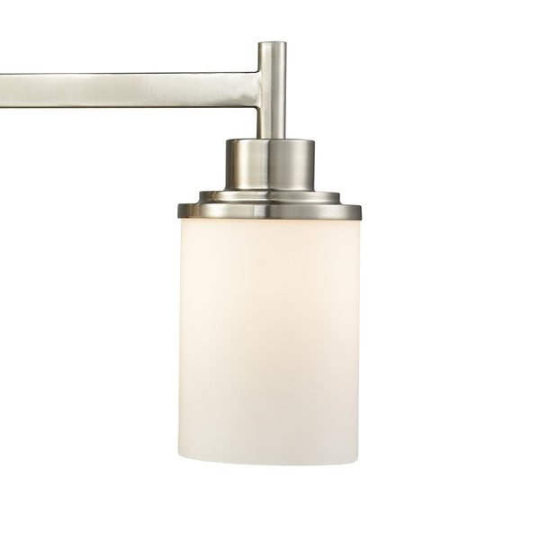 Atlas Belmar Elegant 2-Light Vanity Fixture with Opaque White Glass Shades for Stunning Illumination Brushed Nickel 31'' WL11212-NK