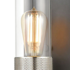 Atlas Bergenline 1-Light Sconce - Modern Industrial Elegance with Clear Glass and Polished Nickel Accent Matte Black 5'' WL11214-BK