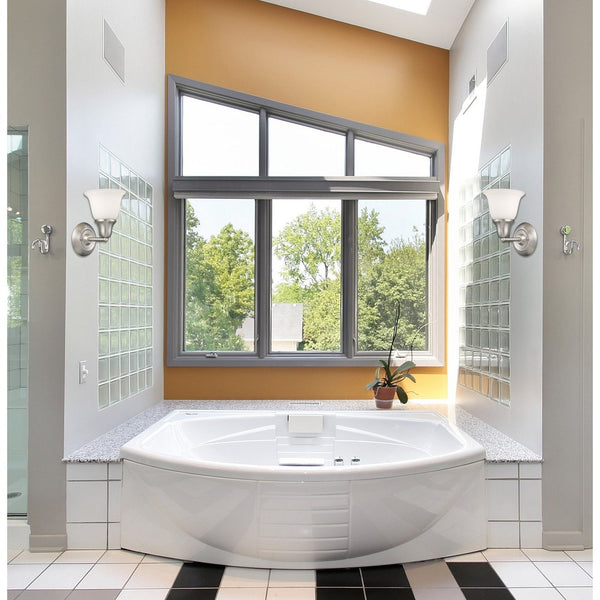 Atlas Berwick 7" Wide 1-Light Vanity Light - Elegant Brushed Nickel Fixture with White Glass Shades WL11216-NK