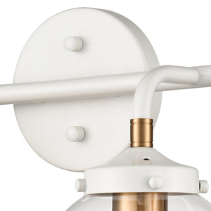 Atlas Boudreaux 2-Light Vanity Light - Midcentury-Modern Design with Opulent Glass Globes for Elegance Matte White 15'' WL11218-WH