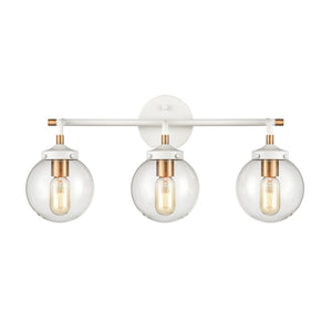 Atlas Boudreaux 2-Light Vanity Light - Midcentury-Modern Design with Opulent Glass Globes for Elegance Matte White 24'' WL11219-WH