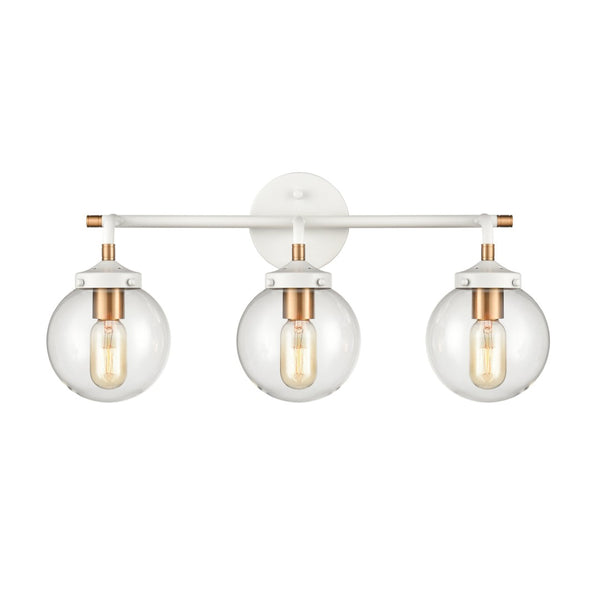 Atlas Boudreaux 2-Light Vanity Light - Midcentury-Modern Design with Opulent Glass Globes for Elegance Matte White 24'' WL11219-WH