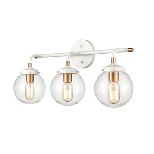 Atlas Boudreaux 2-Light Vanity Light - Midcentury-Modern Design with Opulent Glass Globes for Elegance Matte White 24'' WL11219-WH