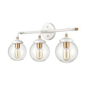 Atlas Boudreaux 2-Light Vanity Light - Midcentury-Modern Design with Opulent Glass Globes for Elegance Matte White 24'' WL11219-WH