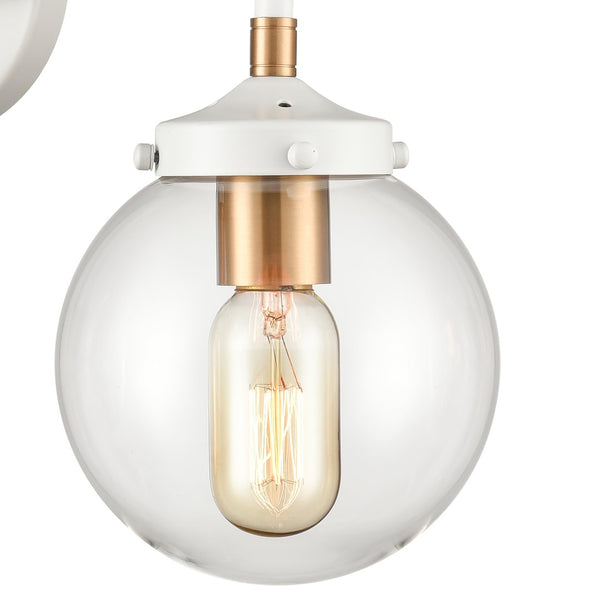 Atlas Boudreaux 2-Light Vanity Light - Midcentury-Modern Design with Opulent Glass Globes for Elegance Matte White 24'' WL11219-WH