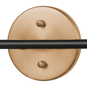 Atlas Boudreaux 2-Light Vanity Light - Midcentury-Modern Design with Opulent Glass Globes for Elegance Matte Black with Antique Gold 33'' WL11220-GD