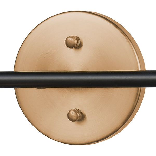 Atlas Boudreaux 2-Light Vanity Light - Midcentury-Modern Design with Opulent Glass Globes for Elegance Matte Black with Antique Gold 33'' WL11220-GD