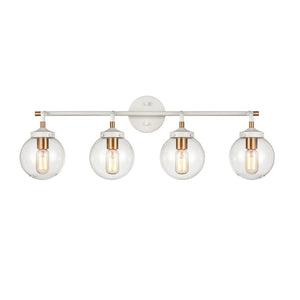 Atlas Boudreaux 2-Light Vanity Light - Midcentury-Modern Design with Opulent Glass Globes for Elegance Matte White 33'' WL11220-WH