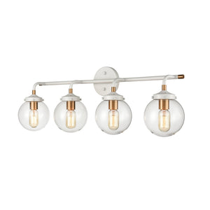 Atlas Boudreaux 2-Light Vanity Light - Midcentury-Modern Design with Opulent Glass Globes for Elegance Matte White 33'' WL11220-WH