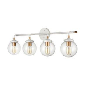 Atlas Boudreaux 2-Light Vanity Light - Midcentury-Modern Design with Opulent Glass Globes for Elegance Matte White 33'' WL11220-WH