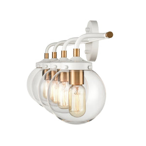 Atlas Boudreaux 2-Light Vanity Light - Midcentury-Modern Design with Opulent Glass Globes for Elegance Matte White 33'' WL11220-WH
