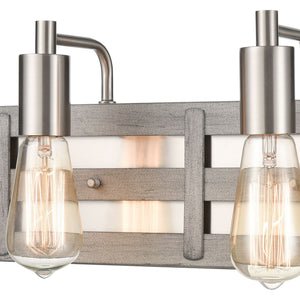 Atlas Brigantine 2-Light Vanity Light - Coastal Charm with Modern Design for Bright Bathroom Spaces Weathered Driftwood 16'' WL11222-NK