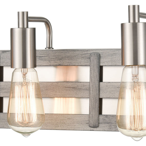 Atlas Brigantine 2-Light Vanity Light - Coastal Charm with Modern Design for Bright Bathroom Spaces Weathered Driftwood 23'' WL11223-NK