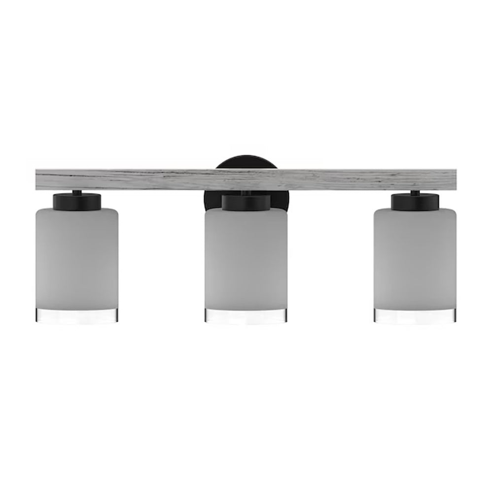 Atlas Briggs 3-Light Vanity Light Fixture - Modern Cottagecore Elegance with Artisanal Glass Shades Black 24'' WL11225-WH