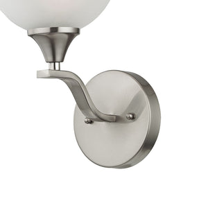 Atlas Bristol Elegant 1-Light Vanity Fixture - Transitional Design with White Glass Shade for Your Bath Brushed Nickel with White Glass WL11228-NK
