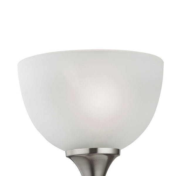 Atlas Bristol Elegant 1-Light Vanity Fixture - Transitional Design with White Glass Shade for Your Bath Brushed Nickel with White Glass WL11228-NK