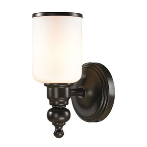 Atlas Bristol Way 10" High 1-Light Sconce - Elegant Opal Glass Shade for Warm, Inviting Illumination Oil Rubbed Bronze 5'' WL11229-BZ