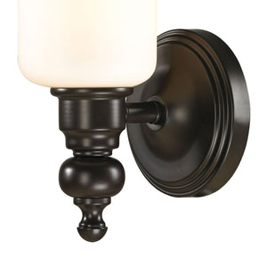 Atlas Bristol Way 10" High 1-Light Sconce - Elegant Opal Glass Shade for Warm, Inviting Illumination Oil Rubbed Bronze 5'' WL11229-BZ