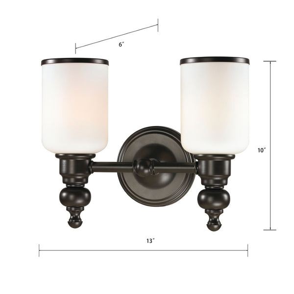 Atlas Bristol Way 10" High 1-Light Sconce - Elegant Opal Glass Shade for Warm, Inviting Illumination Oil Rubbed Bronze 13'' WL11230-BZ