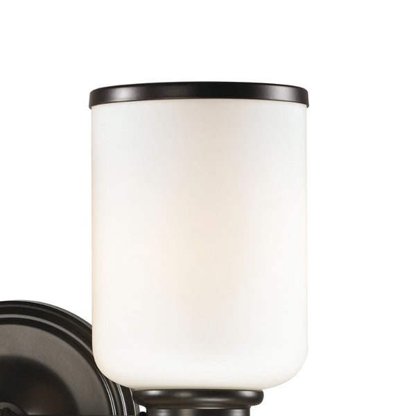 Atlas Bristol Way 10" High 1-Light Sconce - Elegant Opal Glass Shade for Warm, Inviting Illumination Oil Rubbed Bronze 13'' WL11230-BZ