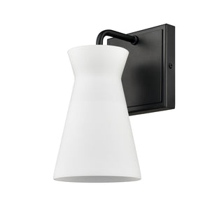 Atlas Brookville 2-Light Vanity Light Fixture - Midcentury Design with Clear Glass Shades for Modern Spaces Matte Black 5'' WL11233-BK