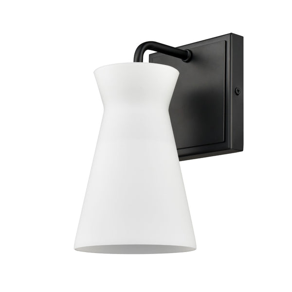 Atlas Brookville 2-Light Vanity Light Fixture - Midcentury Design with Clear Glass Shades for Modern Spaces Matte Black 5'' WL11233-BK